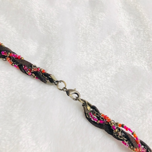 Vegan Leather braided Necklace - Picture 4 of 4